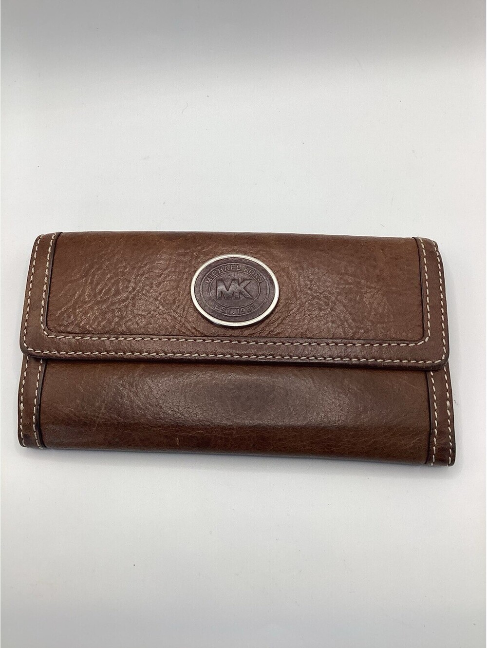 Michael Kors Berkley Brown Cognac Leather Bifold Wallet Vintage Collection